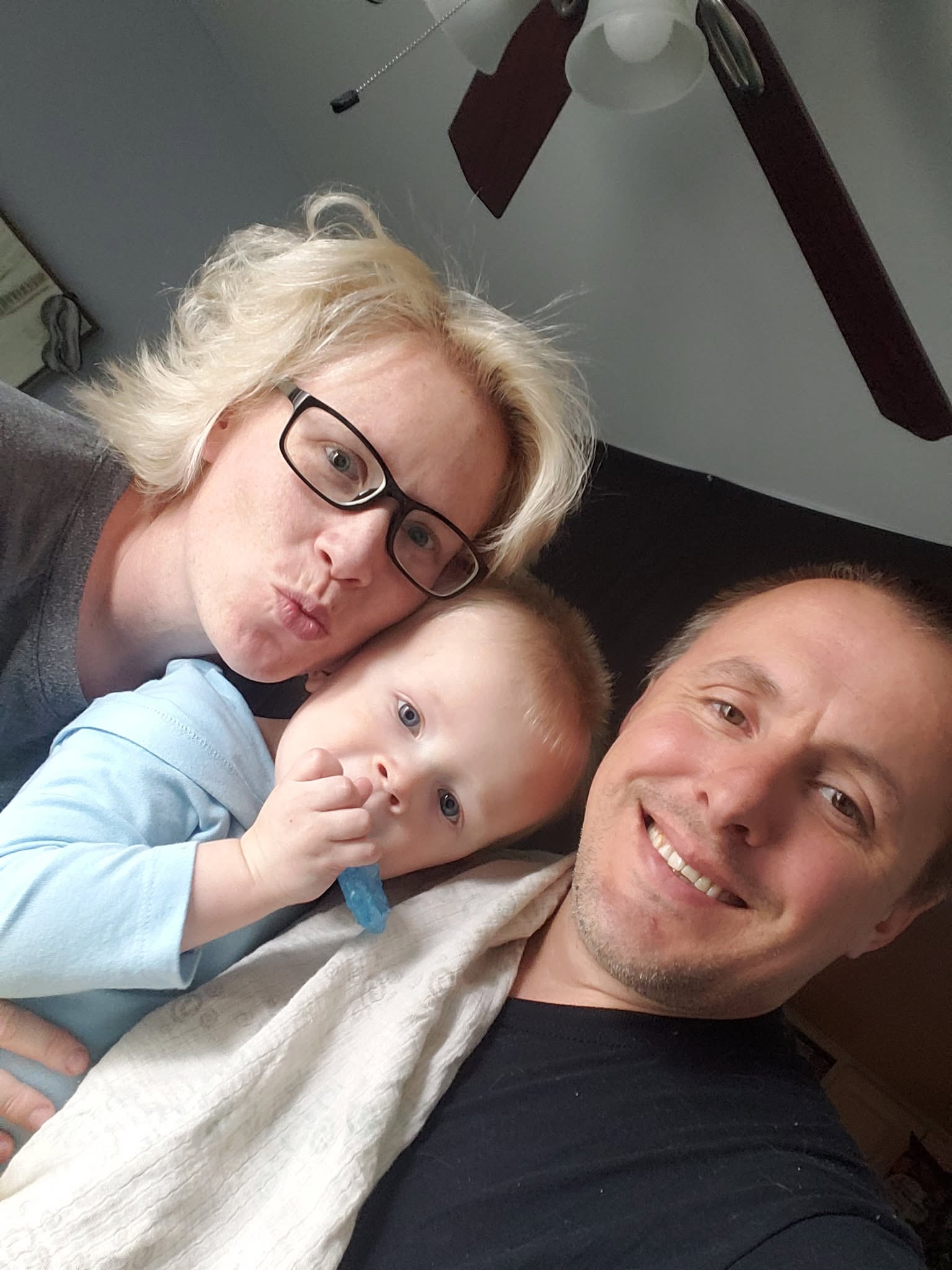 Anthony Mitchell with his wife and their first son